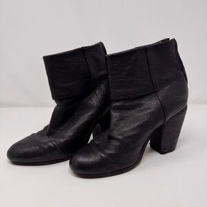 Rag & Bone Newbury Size 37 EU 7 US Black Leather Heeled Ankle Boots Booties